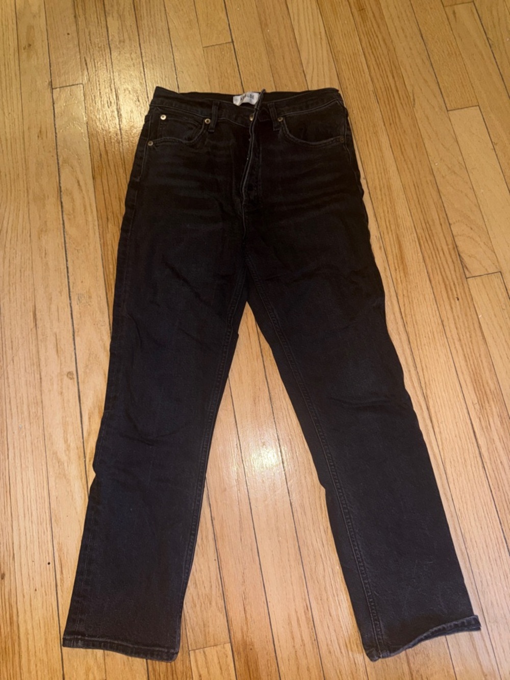 Agolde Men's Black Straight Jeans